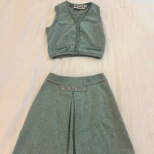Vintage BRyant 9 Ltd Carpool Horn Union Made Sweater Skirt Vest Set